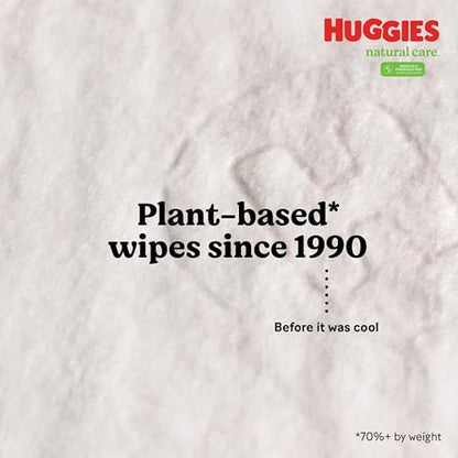 Huggies Natural Care Sensitive Baby Wipes, Unscented, Hypoallergenic, 99% Purified Water, 10 Flip-Top Packs (560 Wipes Total)