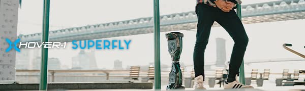 Hover-1 Superfly Electric Hoverboard, 7MPH Top Speed, 6 Mile Range, Long Lasting Li-Ion Battery, 5HR Full Charge, Built-In Bluetooth Speaker, Rider Modes: Beginner to Expert, Black