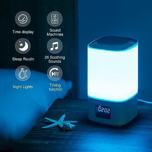 Baby Sound Machine with Night Light - Soothing White Noise for Infants and Kids,Timer & Memory Function