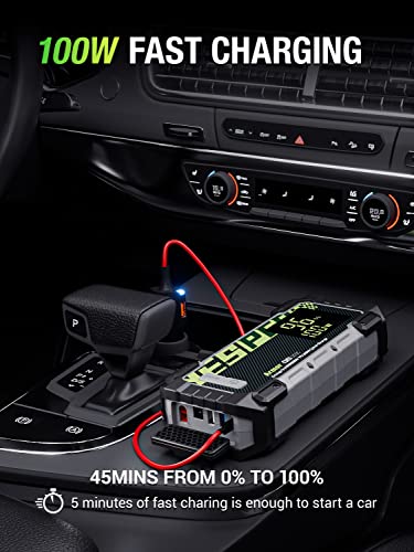 YESPER Car Jump Starter, 3000A Peak Portable Battery Jump Starter with Pre-Heat Tech(-40°F~140°F) 12V Car Battery Charger Jump Starter(10.0L Gas/8.0L Diesel, 60 Times) Jumper Box with PD100W
