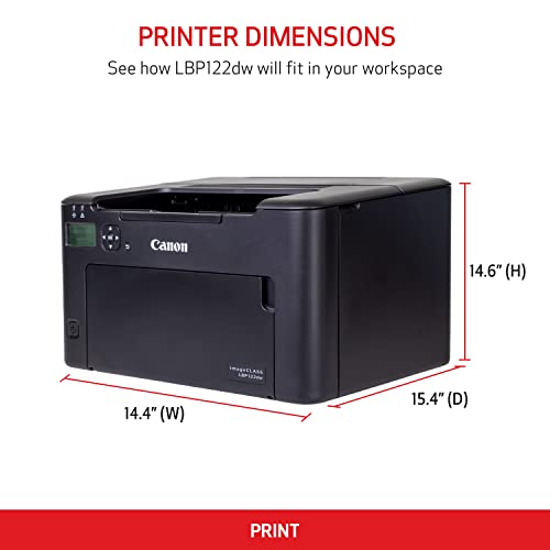Canon imageCLASS LBP122dw - Wireless, 2-Sided Laser Printer, Works with Alexa,Black