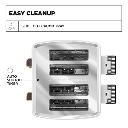 Crux 4-Slice Toaster with Extra Wide Slots & 6 Setting Shade Control, Black Stainless Steel