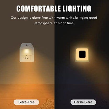 podiality LED Night Light [4 Pack] Smart Light Sensor Suitable for Bedroom, Bathroom, Toilet, Stairs, Kitchen, Hallway(Warm Light)