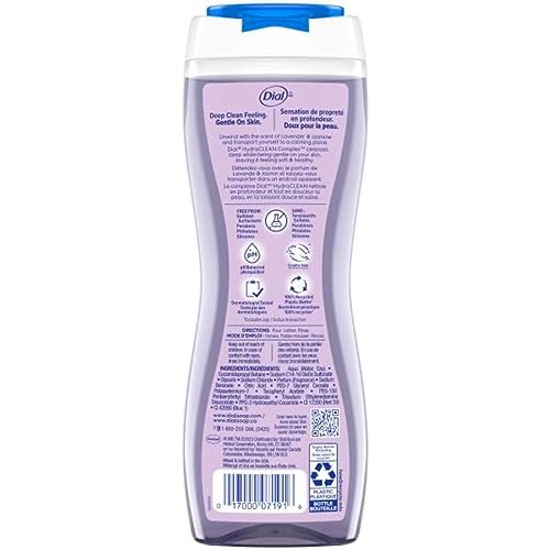Dial Body Wash, Calm & Soothe Lavender & Jasmine Scent, 16 fl oz, Pack of 6