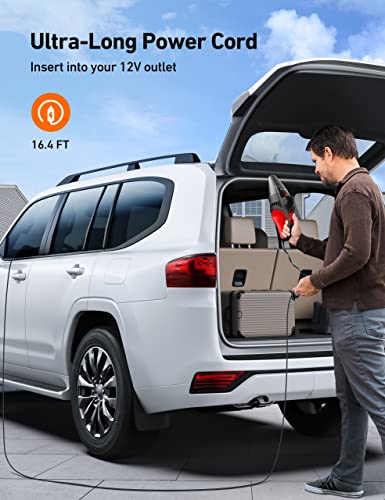 AstroAI Car Vacuum, Car Accessories, Portable Handheld Vacuum Cleaner with 7500PA/12V High Power, LED Light and 16.4 Ft Cord, Car Cleaning Kit with 3 Filters for Daily Cleaning (AHVCJY801)