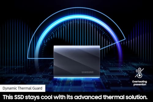 SAMSUNG T9 Portable SSD 4TB, USB 3.2 Gen 2x2 External Solid State Drive, Seq. Read Speeds Up to 2,000MB/s for Gaming, Students and Professionals,MU-PG4T0B/AM, Black