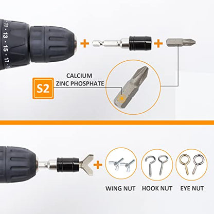 YF YoungFulTool 108 Piece 1/4’’ Hex Shank Magnetic Screwdriver Bit Set Slotted Phillips Pozidriv Torx Hex Security Bits,Speciality Bits,Quick-Release Bit Holder Hand/Power Tool Accessories