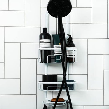 PROBEAUTIFY Hanging Shower Caddy Over Shower Head - White Shower Caddy Hanging - Shower Caddy and Shower Rack for Ultimate Convenience