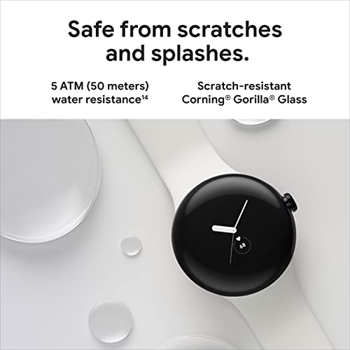 Google Pixel Watch - Android Smartwatch with Fitbit Activity Tracking - Heart Rate Tracking Watch - Matte Black Stainless Steel case with Obsidian Active band - WiFi