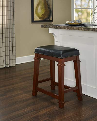 Linon Kennedy Backless PU Counter Stool, Black