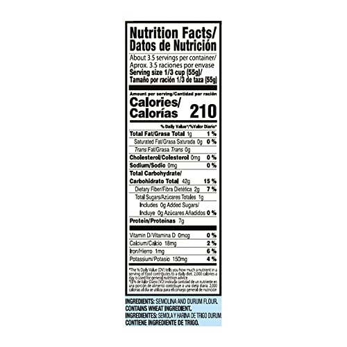La Moderna Fideo Pasta, Noodles, Durum Wheat, Protein, Fiber, Vitamins, 7 Oz, Pack of 20