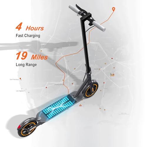 NAVIC T5 Electric Scooter, Up to 19 Miles Range, 19 Mph Folding Commute Electric Scooter for Adults with 8.5" Solid Tires, Dual Braking System and App Control