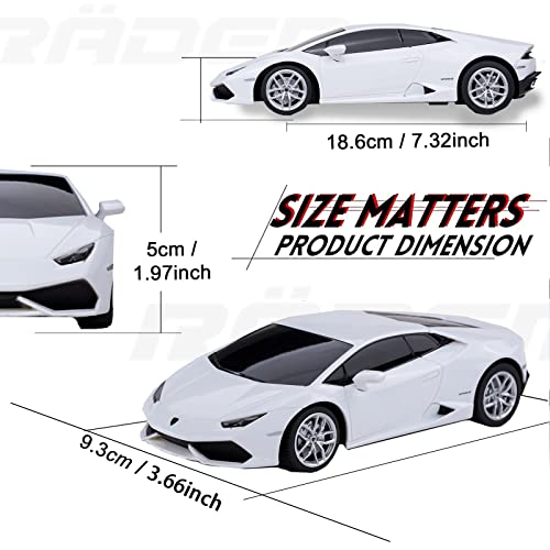 RÄDER Licensed RC Series,R/C 1:24 Lambo HURAC LP610-4 Remote Control Car, Electric Sport Racing Hobby Toy Car, Model Vehicle for Boys and Girls Teens and Adults Gift White