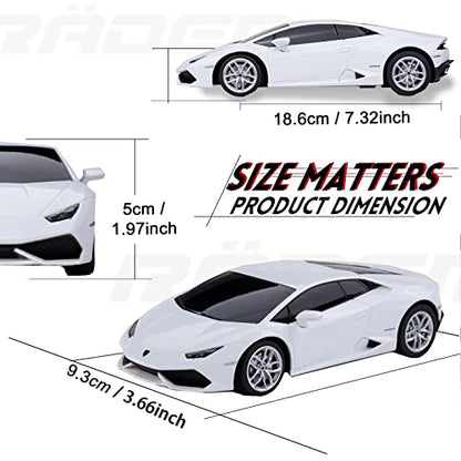 RÄDER Licensed RC Series,R/C 1:24 Lambo HURAC LP610-4 Remote Control Car, Electric Sport Racing Hobby Toy Car, Model Vehicle for Boys and Girls Teens and Adults Gift White
