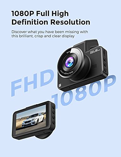 AZDOME M17 WiFi Dash Cam with APP 1080P FHD DVR Car Driving Recorder 3 Inch IPS Screen Dashboard Camera 150° Wide Angle, G-Sensor, Parking Monitor, Loop Recording, Super Night Vision