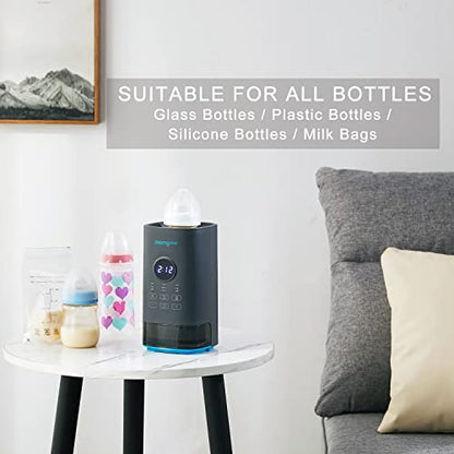 Bottle Warmer, Fast Baby Bottle Warmer with Accurate Display Timer, Milk Warmer for Breastmilk, Temperature Control 24H Keep Warm and Auto Shutoff (Blue)