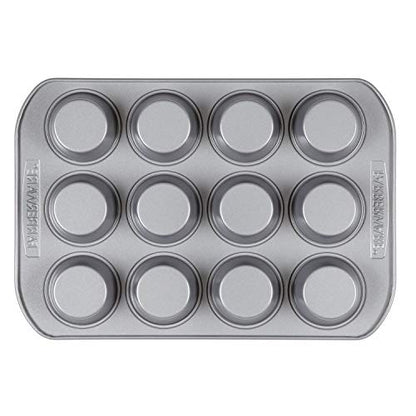 Farberware Nonstick Bakeware 12-Cup Muffin Tin / Nonstick 12-Cup Cupcake Tin - 12 Cup, Gray