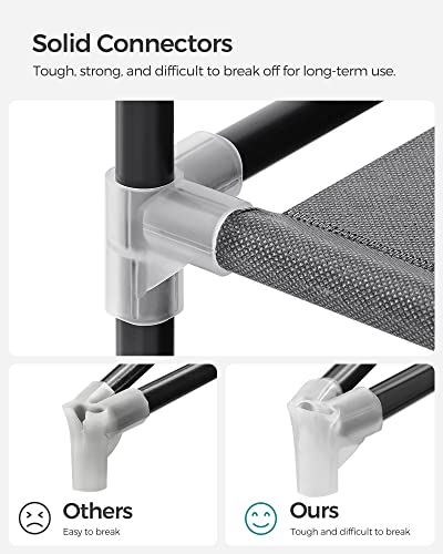 SONGMICS Closet Wardrobe, Portable Closet for Bedroom, Clothes Rail with Non-Woven Fabric Cover, Clothes Storage Organizer, 59 x 17.7 x 69 Inches, 12 Compartments, Gray ULSF03G