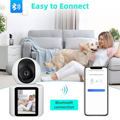 oneware Video Call Security Camera Indoor, Nanny Camera Baby Monitor Pet Camera,Two-Way Video,One-Touch Call,360-Degree View WiFi Camera for Home Security, Motion Tracking, IR Night Vision