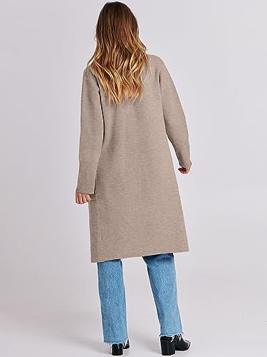 ANRABESS Long Sweater Cardigan Women Knit Open Front Coat Fall and Winter Casual Soft Coatigan Jacket 2023 Trendy Duster Outwear Clothes 1065hongkaqi-M Light Khaki