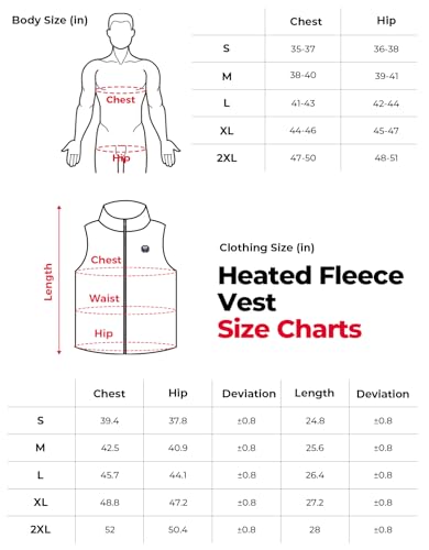 KEMIMOTO Heated Fleece Vest for Men with 15000mah Battery Pack Included, Heated Vest by Voice and APP Temp Control for Skiing Hunting
