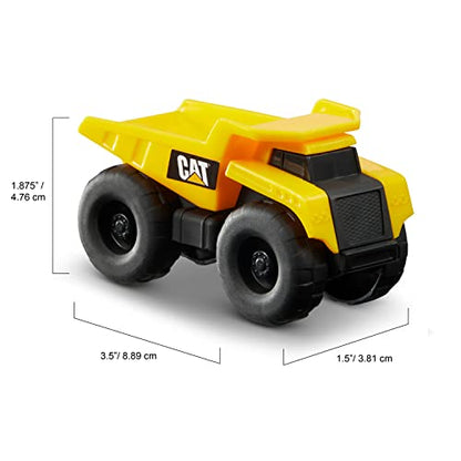 CatToysOfficial, CAT Little Machines Toys with 5pcs - Dump Truck, Wheel Loader, Bulldozer, Backhoe, and Excavator Vehicles, Cake Toppers, Playset for Kids Ages 3 and up,Yellow
