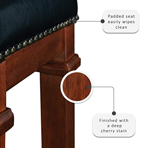 Linon Kennedy Backless PU Counter Stool, Black