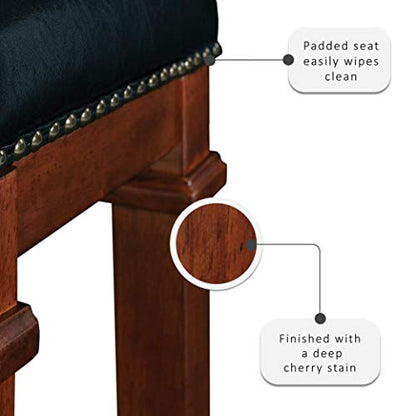 Linon Kennedy Backless PU Counter Stool, Black