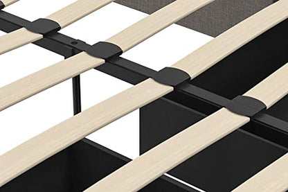 DHP Maven Upholstered Platform Bed for Raised Mattress Support with Underbed Storage Drawers, No Box Spring Needed, Queen, Gray Linen