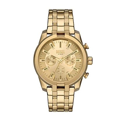 Diesel All-Gender 43mm Split Quartz Stainless Steel Chronograph Watch, Color: Gold (Model: DZ4623)