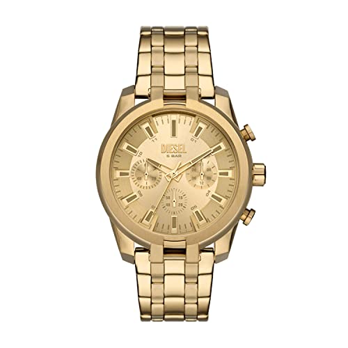 Diesel All-Gender 43mm Split Quartz Stainless Steel Chronograph Watch, Color: Gold (Model: DZ4623)