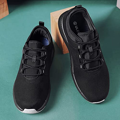 Waterproof Work Sneakers For Men Or Women Non Slip Work Shoes Lightweight Non Slip Anti Oil Black