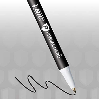 BIC PrevaGuard Clic Stic Ballpoint Pen Contains Built-in Protection On the Pen To Suppress Bacteria Growth, Black, 60-Count