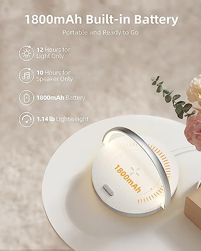 Gift for Her, EZVALO Music Table Lamp with Wireless Charger, 4 in 1 Touch Bedside Lamp, Portable Bluetooth Speaker, Phone Holder, Dimmable LED Night Light Birthday Gifts for Women, Men, Dad, Mom