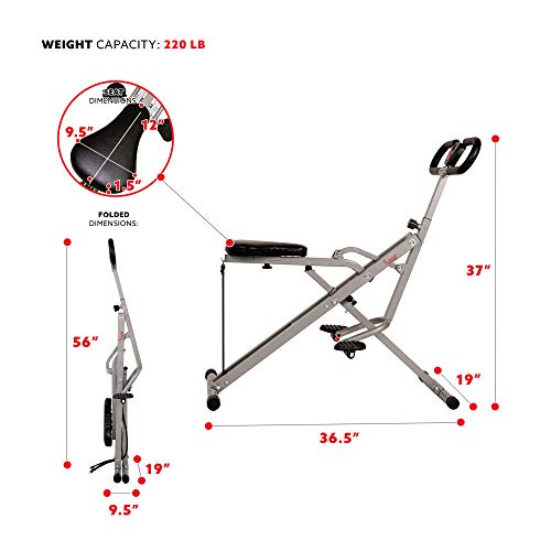 Sunny Health & Fitness Squat Assist Row-N-Ride™ Trainer for Glutes Workout with Online Training Video