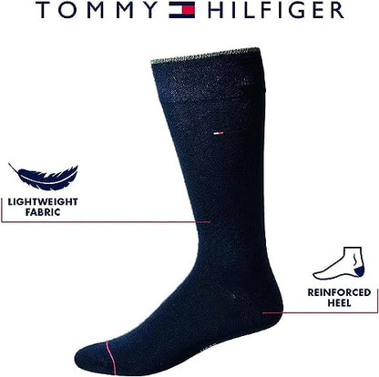 Tommy Hilfiger Men's Dress Socks - Classic Comfort Crew Sock (10 Pack), Size 7-12, Classic Navy
