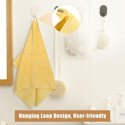 SEMAXE 8 Piece Towel Set, 2 Bath Towels, 2 Hand Towels, 4 Washcloths,100% Cotton Towels for Bathroom, Yellow and Grey Towel Set