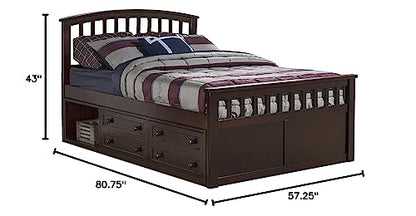 Hillsdale Furniture Hillsdale Bed with One Storage Unit, Full, Chocolate