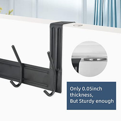 HMRACK 4-Pack Over-The-Door Hooks,Towel Rack Hangers with 6 Hooks for Coats, Bags, Keys - Ideal for Bathroom, Bedroom, Kitchen, and Living Room
