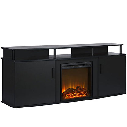 Ameriwood Home Carson Electric Fireplace TV Console for TVs up to 70", Black
