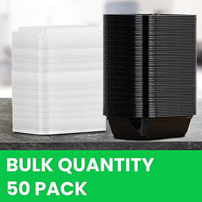 WGCC Meal Prep Containers, 50 Pack Extra-thick Food Storage Containers with Lids, Disposable & Reusable Plastic Bento Lunch Box, BPA Free, Stackable, Microwave/Dishwasher/Freezer Safe (24 oz)