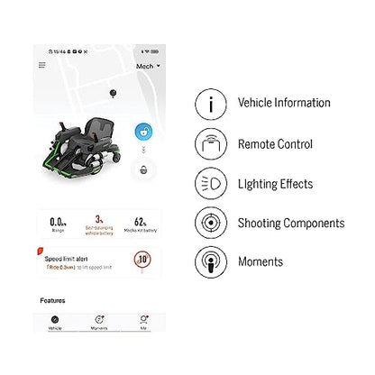 Segway Ninebot Mecha Kit, Applicable to Electric Self-Balancing Scooter, Human-Body Sensor in Joystick, Mobile App Integration (Not Included Ninebot S)