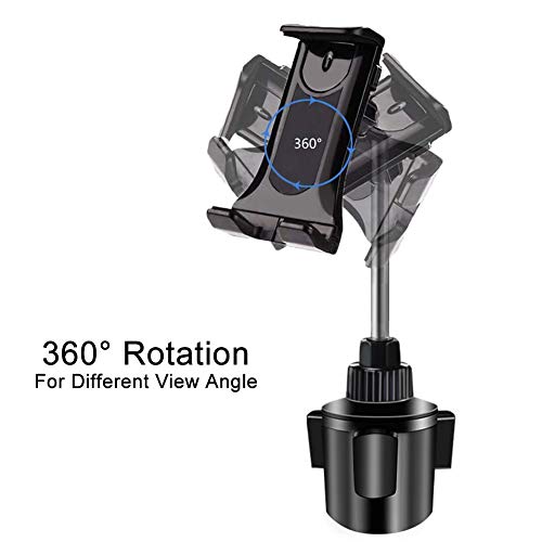 NeotrixQI Cup Holder Tablet Mount, 2-in-1 Tablet and Smartphone Adjustable Swing Cradle with Extended Cup Car Mount Holder Compatible with Apple iPad iPhone Samsung Galaxy Z Fold 3