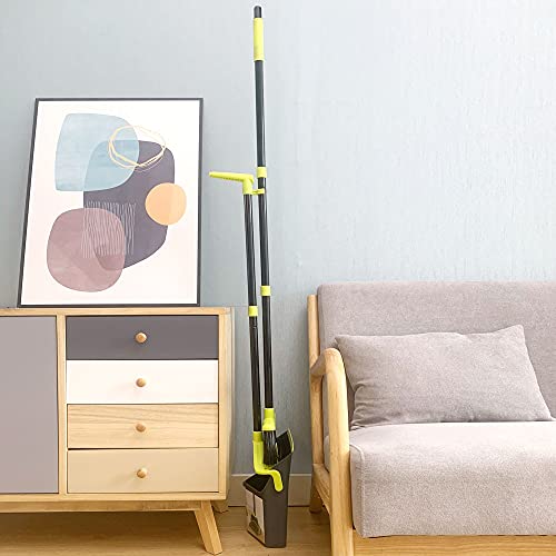 Long Handle Broom and Dustpan Set Broom Set Cleaning Supplies Upright Dust Pan Combo for Home Kitchen Office Lobby Floor Indoor Outdoor Dustpan Broom Set