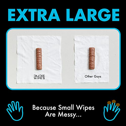 Add 4 To Your Cart! DUDE Wipes - Flushable Wipes Stocking Stuffers - 1 Pack, 48 Wipes - Unscented Extra-Large Adult Wet Wipes - Vitamin-E & Aloe for at-Home Use - Septic and Sewer Safe