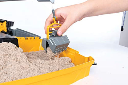 Kinetic Sand, Construction Site Folding Sandbox with Toy Truck and 2lbs of Play Sand, Sensory Toys for Kids Ages 3 and up