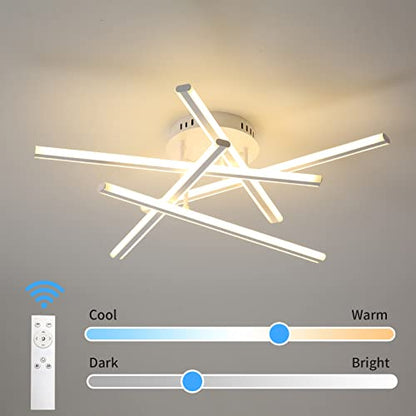 YEEZONE LED Ceiling Light, Modern LED Flush Mount Light, with Memory Remote Control Dimmable 3000K-6500K for Dining Room, Living Room, Kitchen, Bedroom, Office (White)