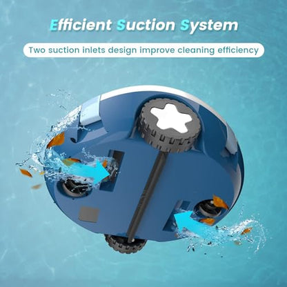 𝟮𝟬𝟮𝟯 𝙐𝙥𝙜𝙧𝙖𝙙𝙚 TASVAC Cordless Robotic Pool Cleaner, Automatic Pool Vacuum, 90 Mins Runtime, Powerful, Self-Parking, Lightweight, Ideal for Flat Above/In-Ground Pool up to 1100 Sq.Ft