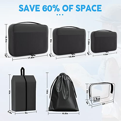 Packing Cubes for Suitcases, 8 set travel cube Luggage Organizers with 2 Toiletry Bags & Shoe Bag