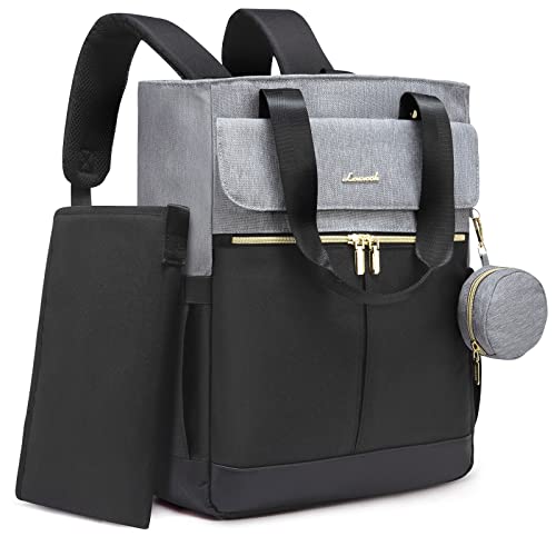 LOVEVOOK Diaper Bag Backpack,Diaper Bag Tote with Insulated Pockets,Baby Bag for Girl Boy with Changing Pad,Large Baby Diaper Bag with Pacifier Case,Anti-Theft Travel Backpack for Women,Black Gray